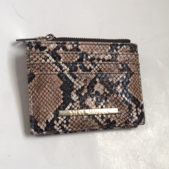 Steve madden VEGAN snake skin wallet with zipper pockets I.D. Slot 7 card slots - Picture 4 of 4